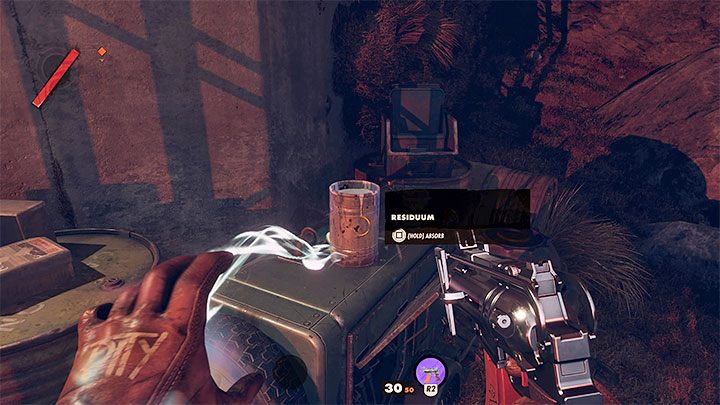 Po tym jak nauczycie się wysysania rezyduum z obiektów i postaci będziecie mogli odnajdywać te same przedmioty i wchodzić z nimi w interakcję (Kwadrat) - Deathloop: Czym są błyszczące obiekty? - Deathloop - poradnik do gry