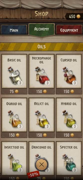 W sklepie można zakupić wszystkie oleje, które znajdują się w grze - Wiedźmin Pogromca potworów: Zawartość - co można kupić? - Wiedźmin Pogromca potworów - poradnik do gry