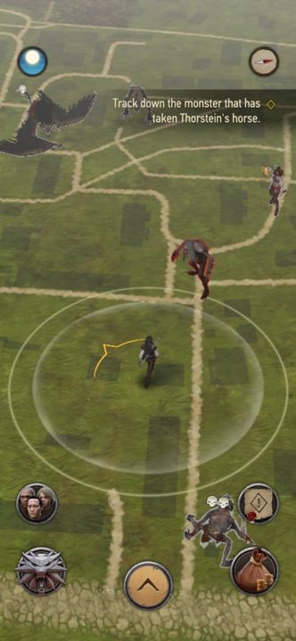 Obszar interakcji to tern, na którym można walczyć oraz zbierać surowce - Wiedźmin Pogromca potworów: Poruszanie się po mapie - Wiedźmin Pogromca potworów - poradnik do gry