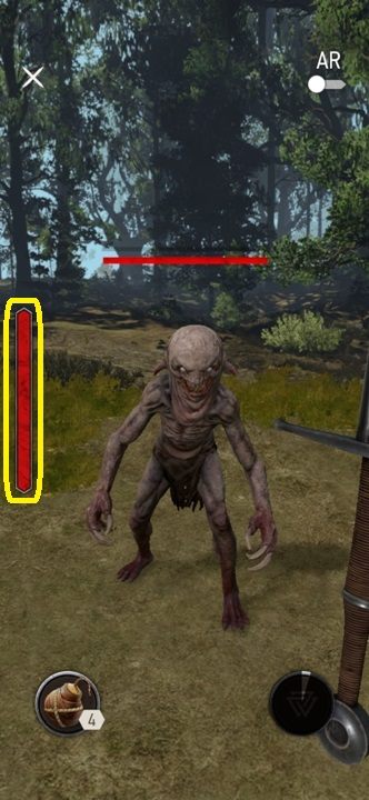 Zdrowie bohatera jest widoczne po lewej stronie ekranu - Wiedźmin Pogromca potworów: Walka - interfejs - Wiedźmin Pogromca potworów - poradnik do gry