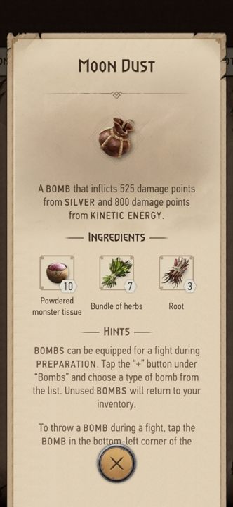 Działanie: zadaje 525 punktów obrażeń od srebra i 800 punktów obrażeń kinetycznych - Wiedźmin Pogromca potworów: Petardy - Wiedźmin Pogromca potworów - poradnik do gry