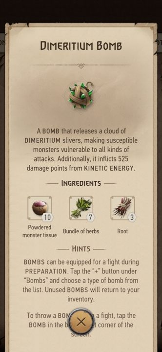 Działanie: zadaje 525 punktów obrażeń kinetycznych oraz uwalnia obłoki dwimetrytu - Wiedźmin Pogromca potworów: Petardy - Wiedźmin Pogromca potworów - poradnik do gry