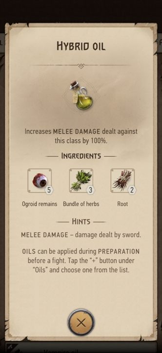 Działanie: zwiększa obrażenia zadawane hybrodom w walce wręcz o 100% - Wiedźmin Pogromca potworów: Oleje - Wiedźmin Pogromca potworów - poradnik do gry