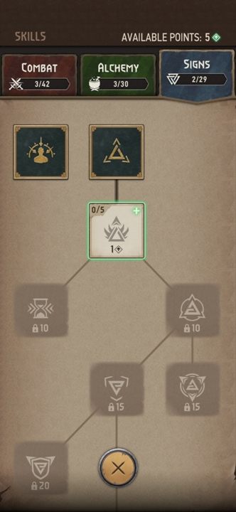 Ostatnim ruchem będzie już otworzenie sekcji znaki i odnalezienie dwóch umiejętności Znak Aard i Znak Quen - Wiedźmin Pogromca potworów: Nowe znaki - jak zdobyć? - Wiedźmin Pogromca potworów - poradnik do gry