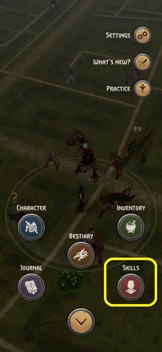 Kolejnym krokiem będzie wejście w umiejętności, dostępne po prawej stronie ekranu - Wiedźmin Pogromca potworów: Mało miejsca na eliksiry - co powiększyć? - Wiedźmin Pogromca potworów - poradnik do gry
