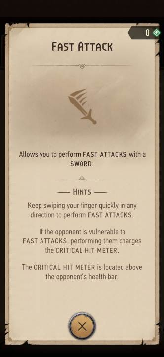 Działanie: umożliwia wykonywanie szybkich ataków - Wiedźmin Pogromca potworów: Umiejętności - walka - Wiedźmin Pogromca potworów - poradnik do gry