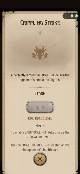 Działanie: każdy perfekcyjny cios krytyczny wytrąca przeciwnika z rytmu, co daje Wam dodatkową sekundę działania - Wiedźmin Pogromca potworów: Umiejętności - walka - Wiedźmin Pogromca potworów - poradnik do gry