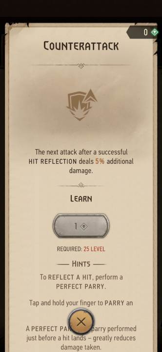 Działanie: po perfekcyjnym parowanie, każdy kolejny atak zadaje więcej obrażeń - Wiedźmin Pogromca potworów: Umiejętności - walka - Wiedźmin Pogromca potworów - poradnik do gry