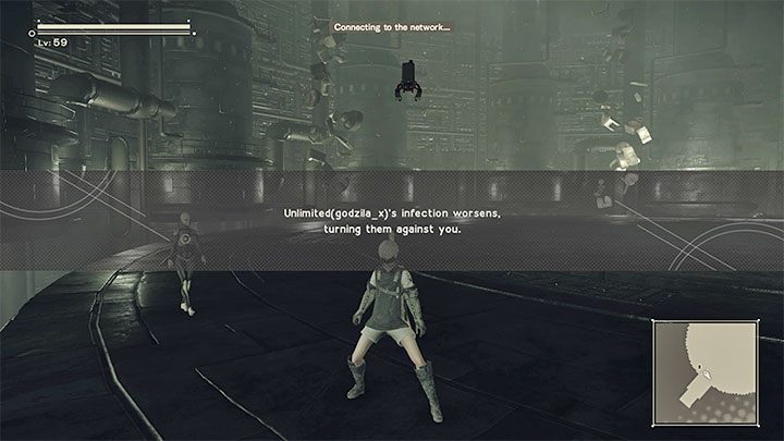 Ważna informacja - Od momentu awansowania do ścieżek Route C i Route D (finałowa faza kampanii) nie radzimy podejmować prób wskrzeszania / naprawiania innych graczy - NieR Automata: Elementy społecznościowe - NieR Automata - poradnik do gry