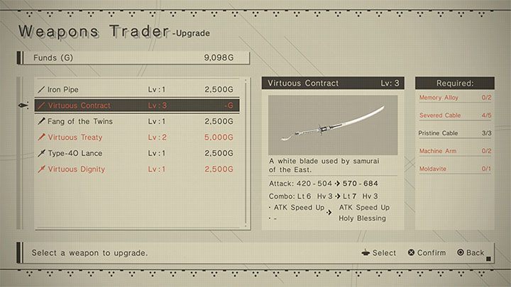 Domyślnie możecie rozwijać bronie na maksymalnie trzeci poziom - NieR Automata: Czwarty poziom broni - jak osiągnąć? - NieR Automata - poradnik do gry
