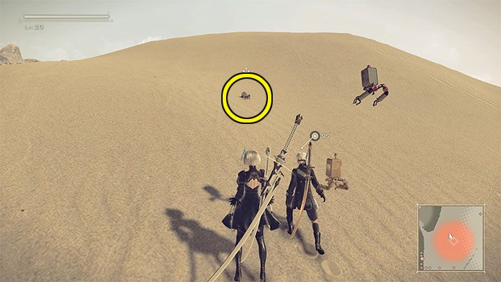 W trakcie przeszukiwania oznaczonego obszaru zauważycie ciemny obiekt na jednej z wydm - to jest właśnie pod i zbadanie go sprawi, że zostanie przyłączony - NieR Automata: Wszystkie pody - jak odblokować? - NieR Automata - poradnik do gry