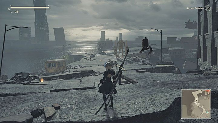 W pierwszych godzinach gry większe zbiorniki wodne jeszcze nie pojawiają się - NieR Automata: Pływanie - czy jest w grze? - NieR Automata - poradnik do gry