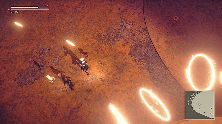 Mini-grę hakerską będą w dalszej fazie pojedynku mogły rozpoczynać nie tylko żółte fale uderzeniowe, ale również żółte okręgi - NieR Automata: 4 Rozdział, Route A - solucja, opis przejścia - NieR Automata - poradnik do gry