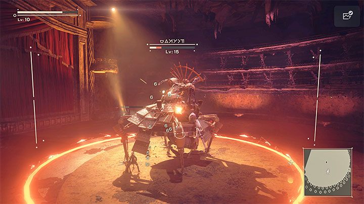 W finałowej części pojedynku boss może wykonywać skoki i generować fale uderzeniowe w miejscu lądowania - NieR Automata: 4 Rozdział, Route A - solucja, opis przejścia - NieR Automata - poradnik do gry