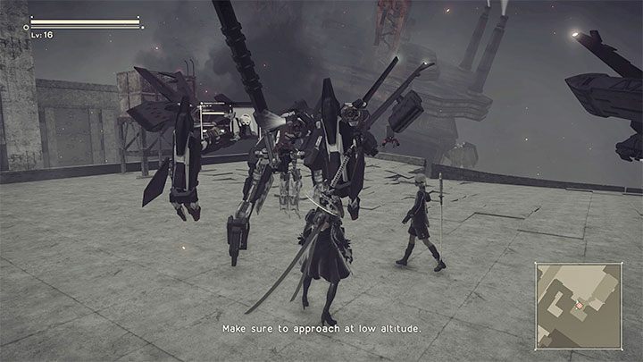 Kontynuujcie ataki aż goliat straci cały pasek zdrowia - NieR Automata: 5 Rozdział, Route A - solucja, opis przejścia - NieR Automata - poradnik do gry