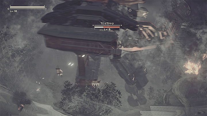 Boss może organizować własne ostrzały rakietowe - NieR Automata: 5 Rozdział, Route A - solucja, opis przejścia - NieR Automata - poradnik do gry