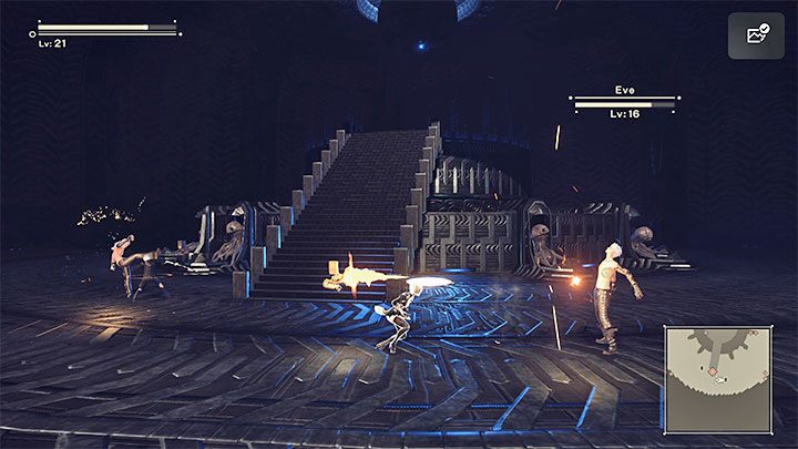 Do atakowania Eve możecie używać broni dystansowej (koniecznie wykorzystujcie też program poda) oraz broni do walki w zwarciu - NieR Automata: 5 Rozdział, Route A - solucja, opis przejścia - NieR Automata - poradnik do gry