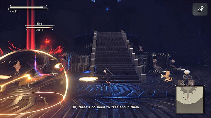 Eve może podejmować próby przyciągnięcia do siebie 2B - NieR Automata: 5 Rozdział, Route A - solucja, opis przejścia - NieR Automata - poradnik do gry