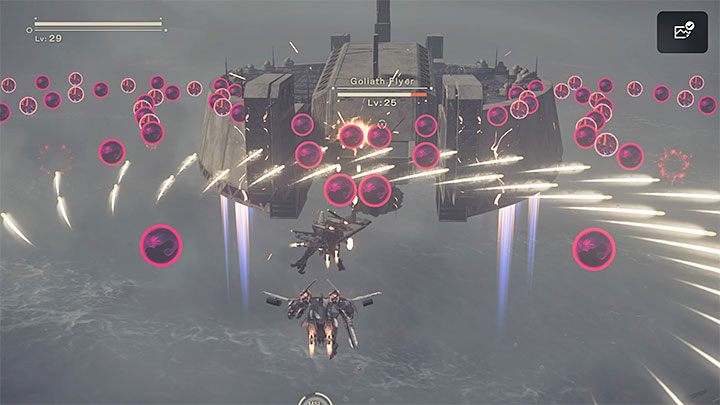 Docelowo zmuszeni zostaniecie do zniszczenia znacznie większej maszyny latającej Goliath Flyer - NieR Automata: 7 Rozdział, Route A - solucja, opis przejścia - NieR Automata - poradnik do gry