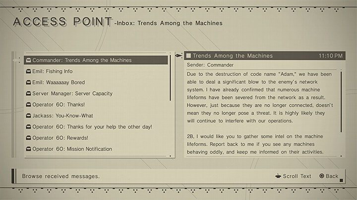 Rozdział ten rozpoczniecie od rozmowy z Anemone w obozie ruchu oporu (Resistance Camp) na temat stanu zdrowia 9S - NieR Automata: 9 Rozdział, Route A - solucja, opis przejścia - NieR Automata - poradnik do gry
