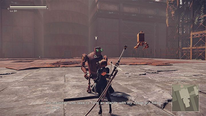 Niedaleko stacji Access Point przy fabryce znajdują się schody (radzimy przy okazji zapisać stan gry - NieR Automata: 9 Rozdział, Route A - solucja, opis przejścia - NieR Automata - poradnik do gry