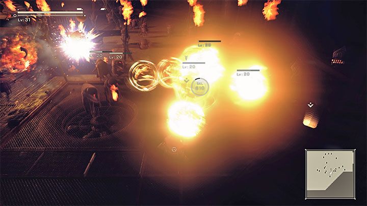 Rozpoczynacie otoczeni przez wrogie maszyny i możecie pozbyć się tych najbliżej rozstawionych (dobrze jest pomagać sobie silnymi ofensywnymi programami takimi jak np - NieR Automata: 9 Rozdział, Route A - solucja, opis przejścia - NieR Automata - poradnik do gry