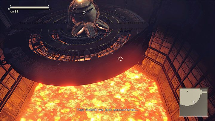 Jednym z poważniejszych ataków bossa są szarże, na które należy szybko reagować i uciekać z trasy, którą boss zamierza pokonać (pająk w momencie rozpoczęcia szarży przemieszcza się w linii prostej, przy czym może lekko skręcać na boki) - NieR Automata: 9 Rozdział, Route A - solucja, opis przejścia - NieR Automata - poradnik do gry