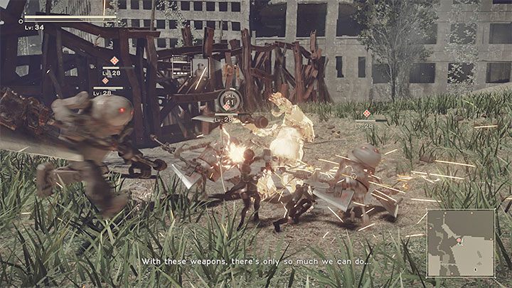 Wysłuchajcie rozmowy przez radio i wyruszcie w stronę wioski maszyn (Machine Village) - NieR Automata: 10 Rozdział, Zakończenie A, Route A - solucja, opis przejścia - NieR Automata - poradnik do gry
