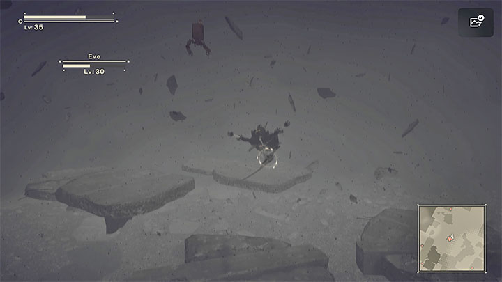 Boss po pewnym czasie ucieknie na górną lewitującą platformę - NieR Automata: 10 Rozdział, Zakończenie A, Route A - solucja, opis przejścia - NieR Automata - poradnik do gry