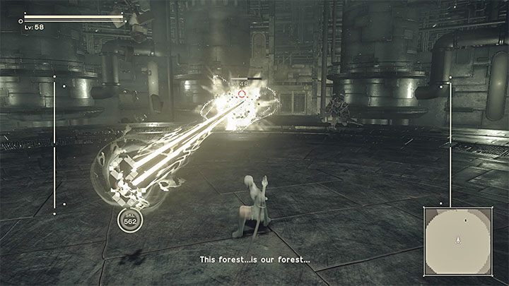 Pamiętajcie o możliwości pomagania sobie latarką poda (wciśnięcie lewej gałki analogowej) żeby rozświetlać ciemniejsze pomieszczenia wieży - NieR Automata: 13 Rozdział, 9S - Route C,D - solucja, opis przejścia - NieR Automata - poradnik do gry