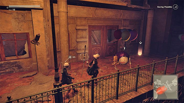 Pieczątka 7 - Powróćcie do głównej ścieżki i wyruszcie po schodach na górę w stronę głównego budynku lunaparku - NieR Automata: Park rozrywki - solucja, misje poboczne - NieR Automata - poradnik do gry