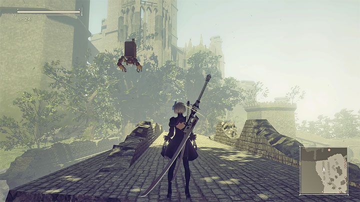 Zamek odblokowywany jest równolegle razem z lasem i sąsiaduje z nim - NieR Automata: Las i Zamek - solucja, misje poboczne - NieR Automata - poradnik do gry