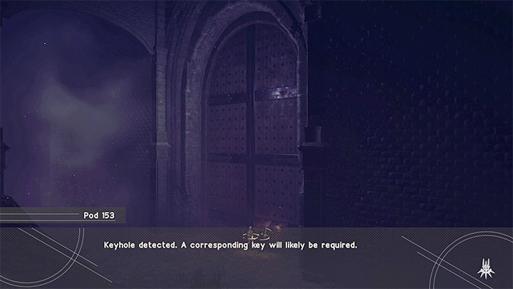 Zdecydujcie się po drodze na zjechanie po drabinach po to żeby dotrzeć do pokazanego na obrazku 1 przejścia w bibliotece - NieR Automata: Las i Zamek - solucja, misje poboczne - NieR Automata - poradnik do gry