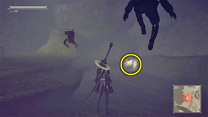 Kwiat z lasu (Forest Zone) - Rośnie on w dużej jaskini znajdującej się niedaleko wodospadu i strumyka w lesie - NieR Automata: Las i Zamek - solucja, misje poboczne - NieR Automata - poradnik do gry