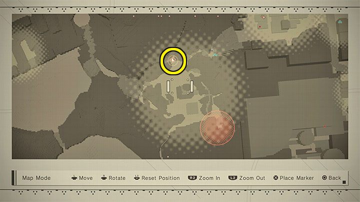 Kwiat z pustyni (Desert Zone) - Jest on najbardziej problematyczny, gdyż rośnie on w miejscu, do którego początkowo nie możecie dotrzeć - NieR Automata: Las i Zamek - solucja, misje poboczne - NieR Automata - poradnik do gry