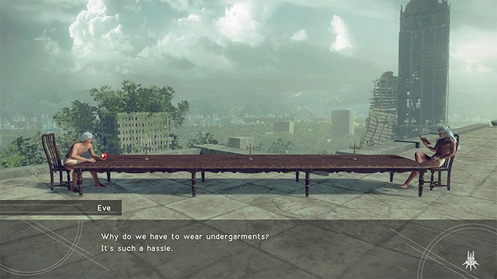 Tak samo jak w poprzednich rozdziałach również w przypadku tego możecie spodziewać się dodatkowych scenek przerywnikowych pojawiających się w wybranych momentach gry - pierwsza cut-scenka odpali się tuż po przybyciu do wioski maszyn - NieR Automata: 5 Rozdział, Route B - solucja, opis przejścia - NieR Automata - poradnik do gry