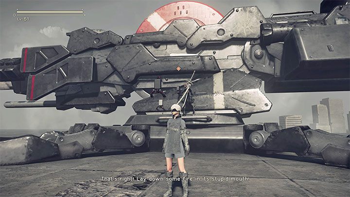 Hakowania trzeba używać dopiero przy wielkim dziale na brzegu - NieR Automata: 7 Rozdział, Route B - solucja, opis przejścia - NieR Automata - poradnik do gry