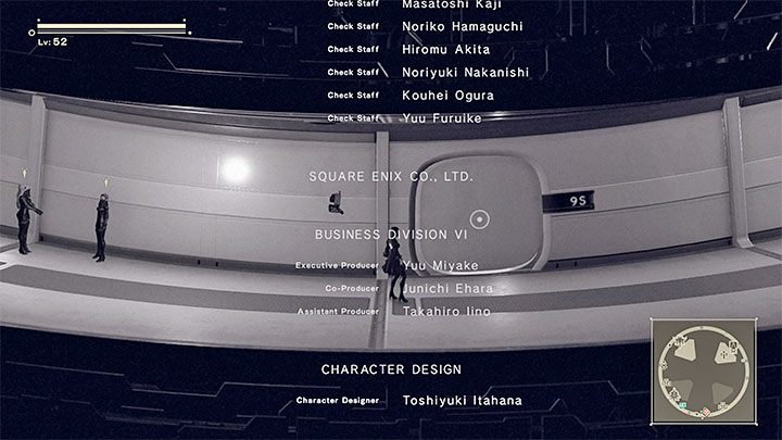 Podczas wyświetlania napisów końcowych wyświetli się dodatkowa interaktywna scena w Bunkrze - NieR Automata: 10 Rozdział, Zakończenie B, Route B - solucja, opis przejścia - NieR Automata - poradnik do gry