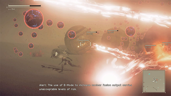 Hegel co jakiś rozpada się na pojedyncze kule, które lądują w różnych miejscach na piasku - NieR Automata: 12 Rozdział, A2 - Route C,D - solucja, opis przejścia - NieR Automata - poradnik do gry