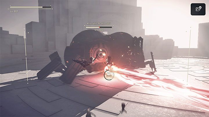 Rzadziej stosowanymi atakami przez bossów są - NieR Automata: 17 Rozdział, 9S i A2 - Route C, D - solucja, opis przejścia - NieR Automata - poradnik do gry