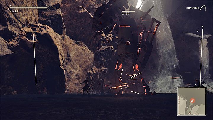 Każdy napotkany w NieR Automata przeciwnik znajduje się na określonym poziomie doświadczenia i domyślnie jest on wyświetlany nad jego głową (wyjątek to usunięcie z systemu operacyjnego chipu z informacjami o przeciwnikach) - NieR Automata: Walka - NieR Automata - poradnik do gry