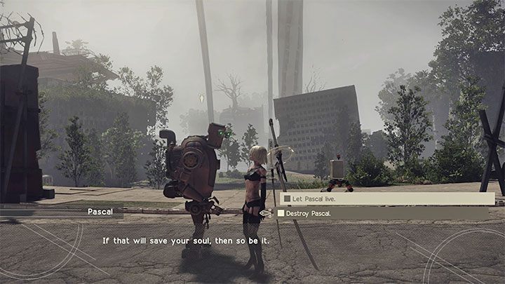 Po zakończonych walkach porozmawiajcie z Pascal - NieR Automata: 14 Rozdział, A2 - Route C,D - solucja, opis przejścia - NieR Automata - poradnik do gry