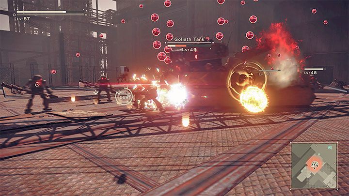 Do bitwy po chwili dołączy Goliath Tank - NieR Automata: 14 Rozdział, A2 - Route C,D - solucja, opis przejścia - NieR Automata - poradnik do gry