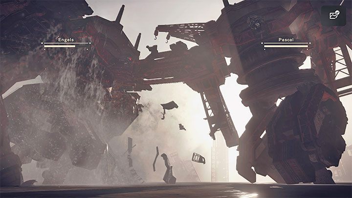 Wkrótce załączy się cut-scenka i pojawi się wrogi goliat Engels - NieR Automata: 14 Rozdział, A2 - Route C,D - solucja, opis przejścia - NieR Automata - poradnik do gry