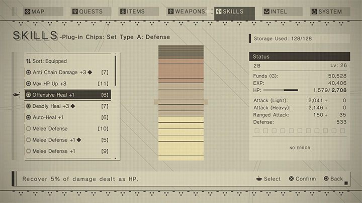 Offensive Heal - To czip o podobnym działaniu do powyższego - NieR Automata: Leczenie - jak poprawiać zdrowie? - NieR Automata - poradnik do gry