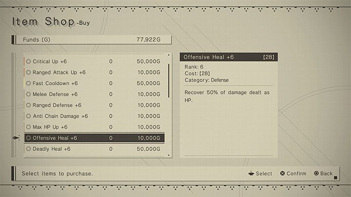 Nie radzimy wydawać gotówki na przedmioty zużywalne, gdyż powinniście je bezproblemowo odnajdywać w świecie gry lub otrzymywać dzięki zaliczaniu questów - NieR Automata: Złoto (G) - jak gromadzić? - NieR Automata - poradnik do gry