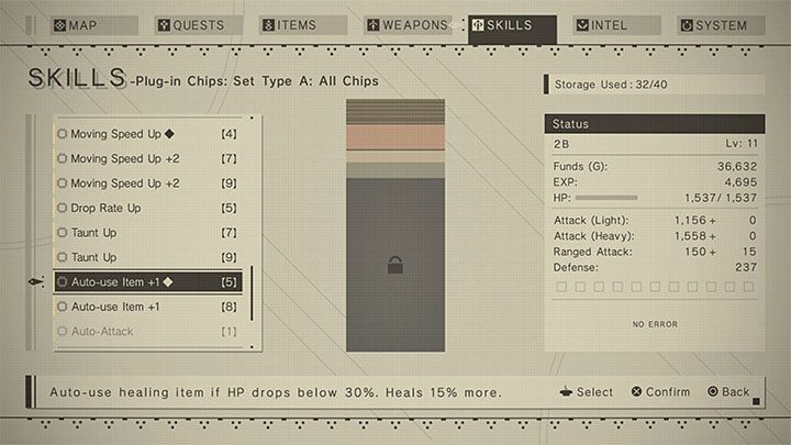 Tryb furii może znacząco zyskać na przydatności jeśli zainstalujecie chipy powiązane z leczeniem sterowanej postaci - NieR Automata: Tryb Berserker Mode - jak używać? - NieR Automata - poradnik do gry