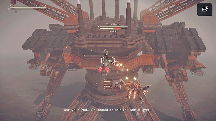 Boss będzie ponownie strzelał samonaprowadzalnymi rakietami - NieR Automata: 1 Rozdział, Route A - solucja, opis przejścia - NieR Automata - poradnik do gry