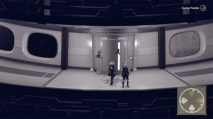 Powróćcie do głównego korytarza i tym razem dotrzyjcie do windy podróżującej do hangaru - NieR Automata: 1 Rozdział, Route A - solucja, opis przejścia - NieR Automata - poradnik do gry