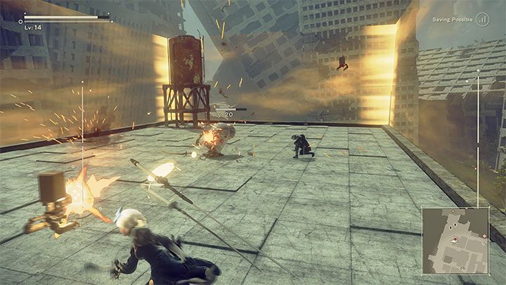 Opis questu Robo Dojo White Belt: Po tym jak zbliżycie się po raz pierwszy do Father Servo zaatakuje on bohaterów - NieR Automata: Ruiny miasta - solucja, misje poboczne - NieR Automata - poradnik do gry